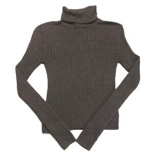 American Eagle Womens M  Turtle Neck Sweater Gray Ribbed Pullover Sweatshirt
